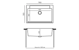 Мойка кухонная Polygran ARGO-760 бежевая №27 , изображение 2