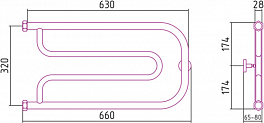 Полотенцесушитель водяной Сунержа Гусли 32x65 , изображение 3